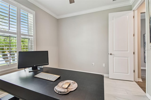 751 Cajeput Loop, Tarpon Springs, FL 34689 - office area with ornamental molding and baseboards