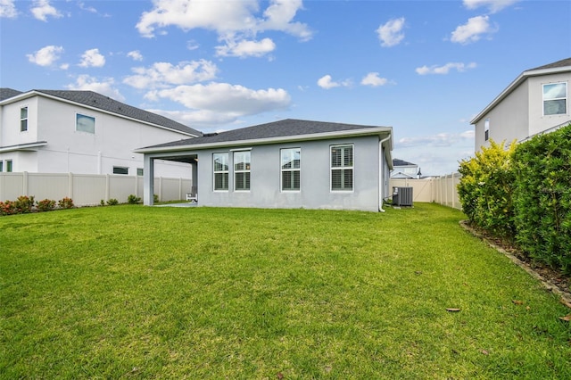 751 Cajeput Loop, Tarpon Springs, FL 34689 - rear view of house featuring central AC unit and stucco siding