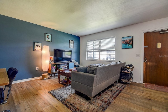 4050 4th St N Unit 205, Saint Petersburg, FL 33703 - living room with wood-type flooring and baseboards