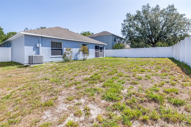 12136 Luftburrow Ln, Hudson, FL 34669 - back of property with central AC unit and stucco siding