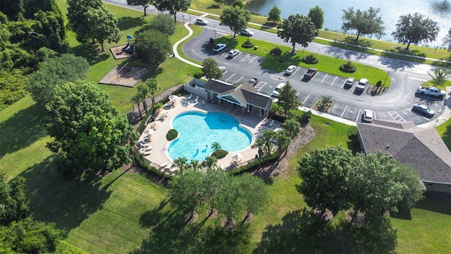 12136 Luftburrow Ln, Hudson, FL 34669 - aerial view of a pool area