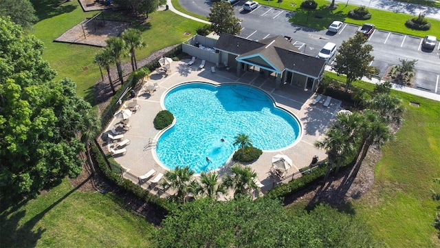 12136 Luftburrow Ln, Hudson, FL 34669 - aerial view of a pool