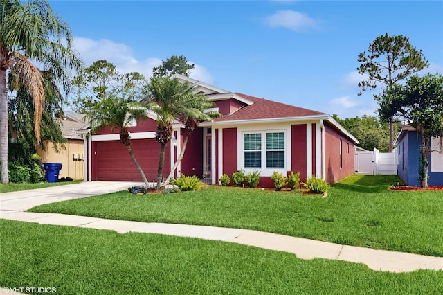 19635 Bellehurst Loop, Land O Lakes, FL 34638 - view of front of home featuring an attached garage, driveway, stucco siding, a gate, and a shingled roof