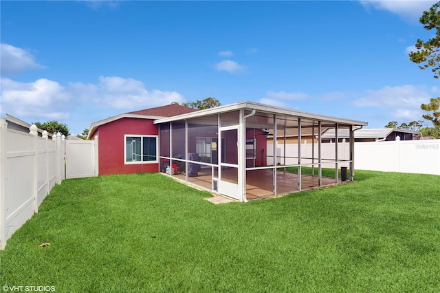 19635 Bellehurst Loop, Land O Lakes, FL 34638 - back of property featuring a sunroom