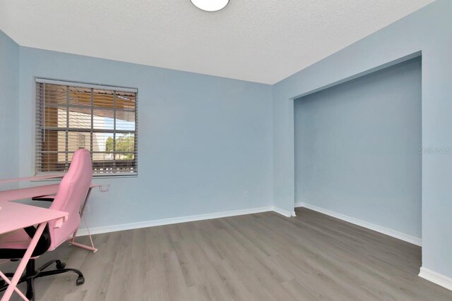 6817 Stones Throw Cir N Unit 17203, Saint Petersburg, FL 33710 - unfurnished office with wood finished floors, baseboards, and a textured ceiling