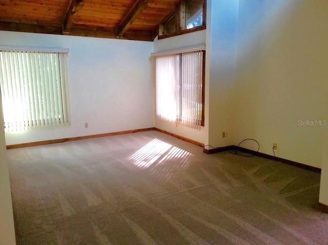 5310 Pebble Beach Dr Unit F, Orlando, FL 32811 - spare room with carpet flooring, wood ceiling, and baseboards