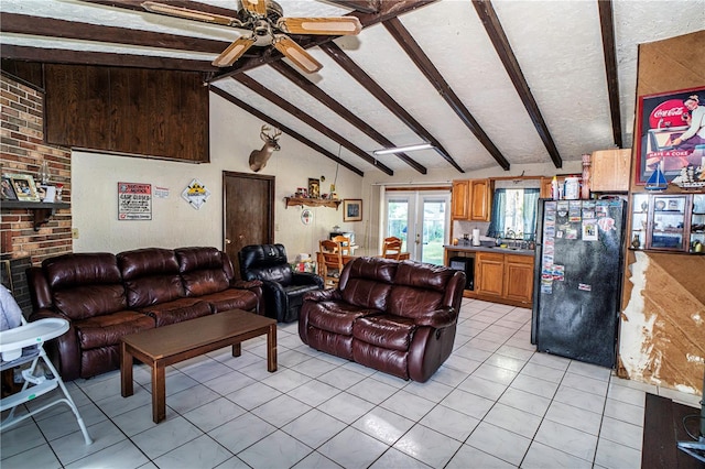 10818 Land O Lakes Blvd, Land O Lakes, FL 34638 - living area with light tile patterned floors and ceiling fan