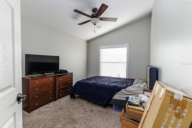 447 Bridle Path Way, Tarpon Springs, FL 34688 - carpeted bedroom with vaulted ceiling and a ceiling fan
