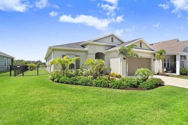 6097 Golden Nettle Dr, Apollo Beach, FL 33572 - view of front facade featuring stucco siding, a garage, and concrete driveway