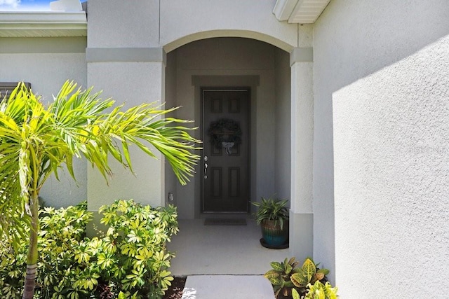6097 Golden Nettle Dr, Apollo Beach, FL 33572 - entrance to property featuring stucco siding
