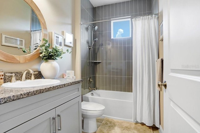 6097 Golden Nettle Dr, Apollo Beach, FL 33572 - bathroom with vanity, shower / tub combo, and toilet