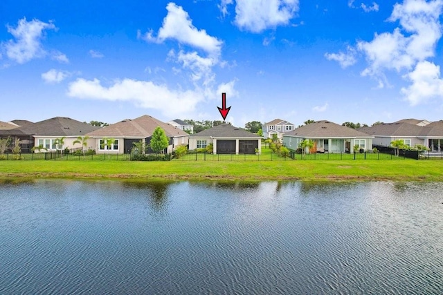 6097 Golden Nettle Dr, Apollo Beach, FL 33572 - water view featuring nearby suburban area and a fenced backyard