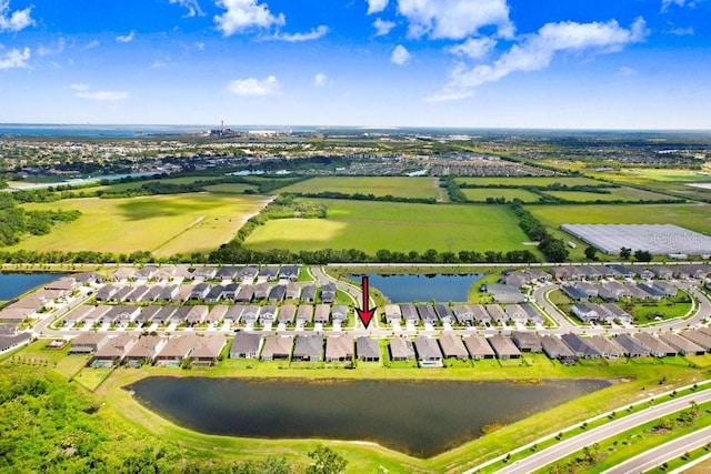6097 Golden Nettle Dr, Apollo Beach, FL 33572 - aerial perspective of suburban area with a large body of water
