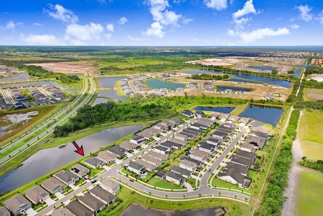 6097 Golden Nettle Dr, Apollo Beach, FL 33572 - aerial perspective of suburban area featuring a nearby body of water