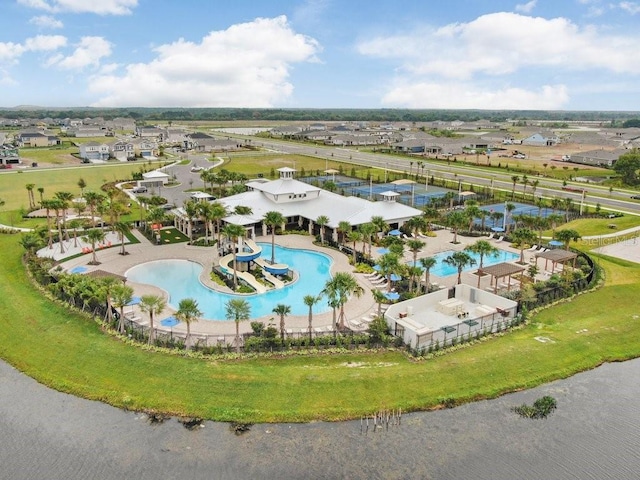 6097 Golden Nettle Dr, Apollo Beach, FL 33572 - bird's eye view of a pool area