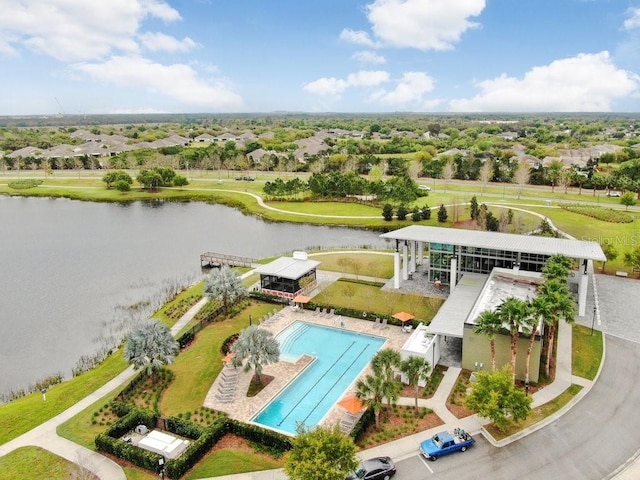6097 Golden Nettle Dr, Apollo Beach, FL 33572 - bird's eye view of a pool and a large body of water