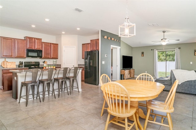 10104 Carloway Hills Dr, Wimauma, FL 33598 - dining area featuring recessed lighting and ceiling fan