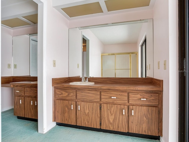 2217 High Point Dr, Brandon, FL 33511 - full bath featuring vanity, a shower stall, and baseboards