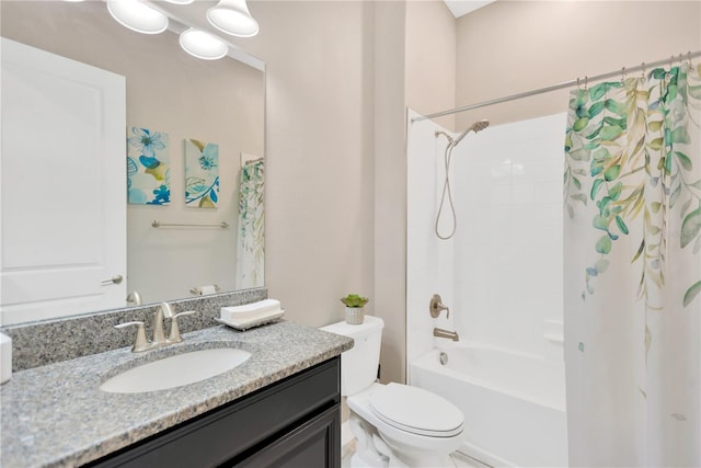11612 Sunburst Marble Rd, Riverview, FL 33579 - bathroom featuring toilet, vanity, and shower / tub combo