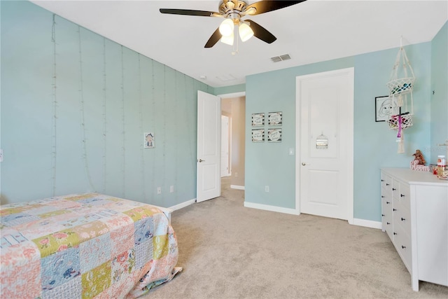 11612 Sunburst Marble Rd, Riverview, FL 33579 - bedroom featuring light carpet, baseboards, and ceiling fan