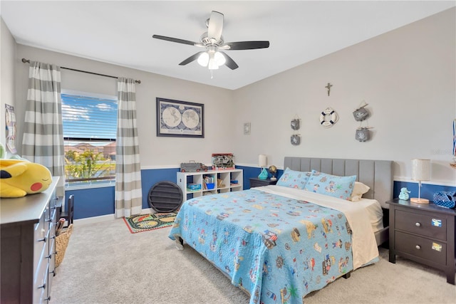 11612 Sunburst Marble Rd, Riverview, FL 33579 - bedroom featuring carpet floors, ceiling fan, and baseboards