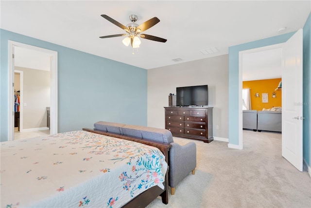 11612 Sunburst Marble Rd, Riverview, FL 33579 - bedroom featuring light colored carpet, baseboards, and a ceiling fan