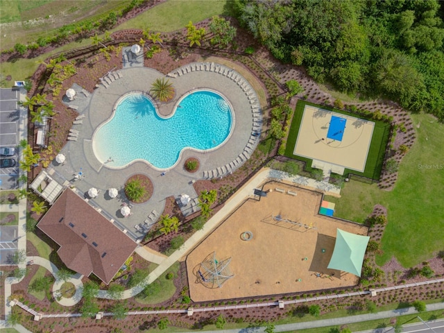 11612 Sunburst Marble Rd, Riverview, FL 33579 - aerial view of a pool area