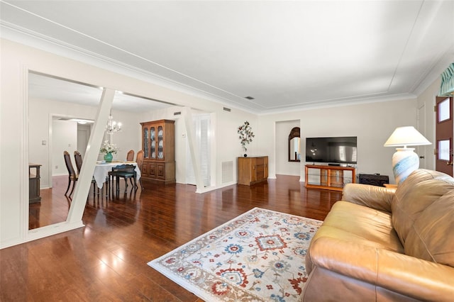 5800 3rd St S, Saint Petersburg, FL 33705 - living room with wood finished floors and a chandelier