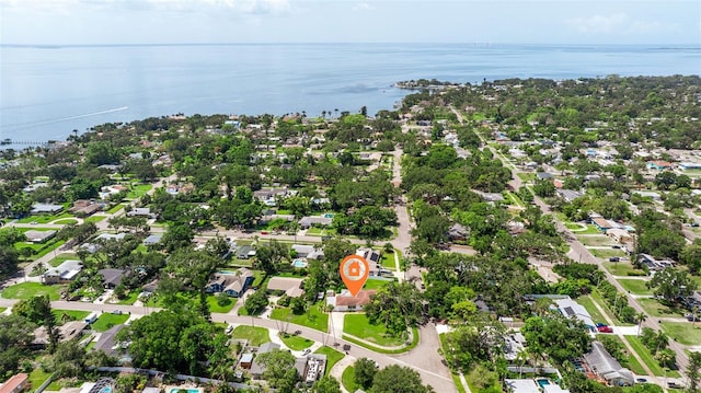 5800 3rd St S, Saint Petersburg, FL 33705 - aerial overview of property's location featuring a large body of water and nearby suburban area