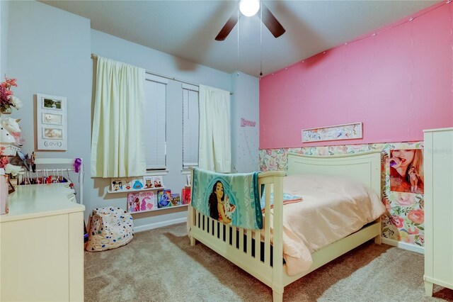 2456 Arbor Wind Dr, Lutz, FL 33558 - bedroom with carpet floors, baseboards, and a ceiling fan