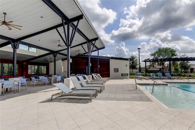 2456 Arbor Wind Dr, Lutz, FL 33558 - community pool with a patio and a ceiling fan