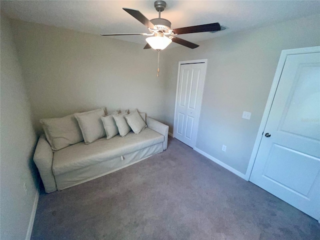 9520 Lemon Drop Loop, Sun City Center, FL 33573 - unfurnished room featuring a ceiling fan, carpet flooring, and baseboards