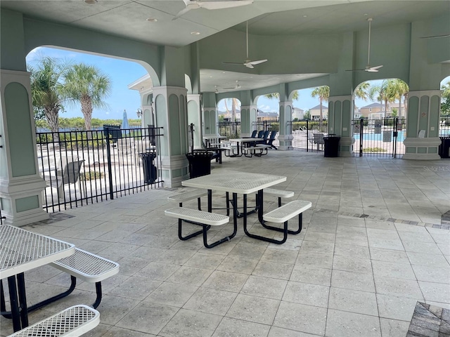 9520 Lemon Drop Loop, Sun City Center, FL 33573 - view of patio with ceiling fan