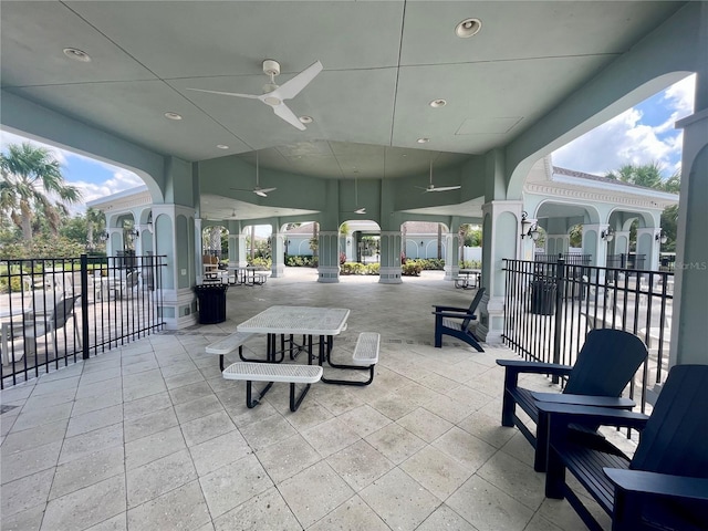 9520 Lemon Drop Loop, Sun City Center, FL 33573 - view of patio featuring ceiling fan