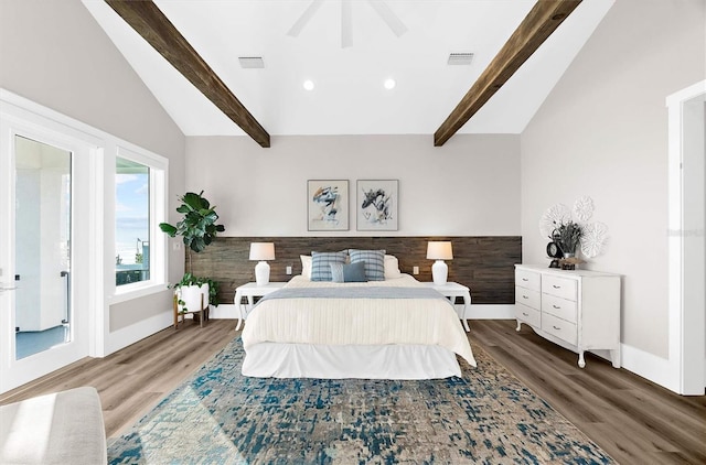 110 Carlyle Dr, Palm Harbor, FL 34683 - bedroom featuring wood finished floors, recessed lighting, and ceiling fan