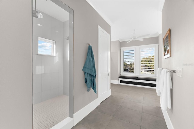 110 Carlyle Dr, Palm Harbor, FL 34683 - full bath featuring walk in shower, plenty of natural light, and tile patterned floors