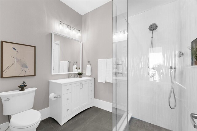 110 Carlyle Dr, Palm Harbor, FL 34683 - full bath with vanity, a shower stall, and tile patterned floors