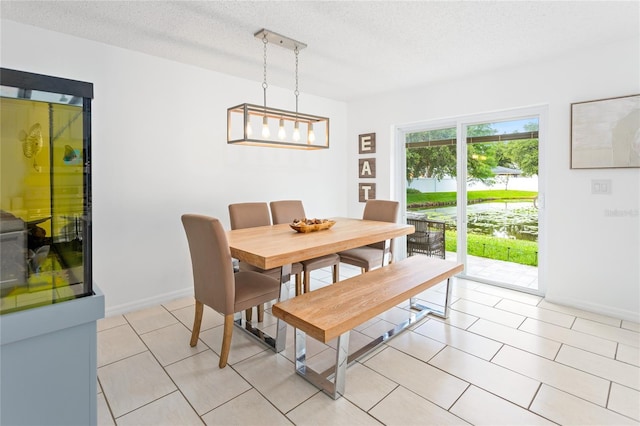 8415 Edgewater Place Blvd, Tampa, FL 33615 - dining room featuring a textured ceiling, baseboards, and light tile patterned floors
