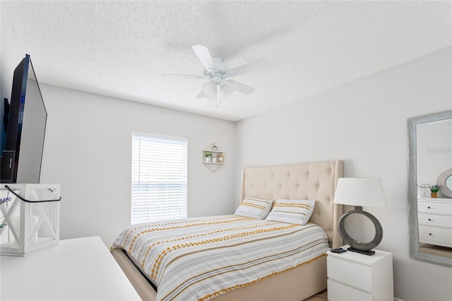 8415 Edgewater Place Blvd, Tampa, FL 33615 - bedroom with a textured ceiling and a ceiling fan