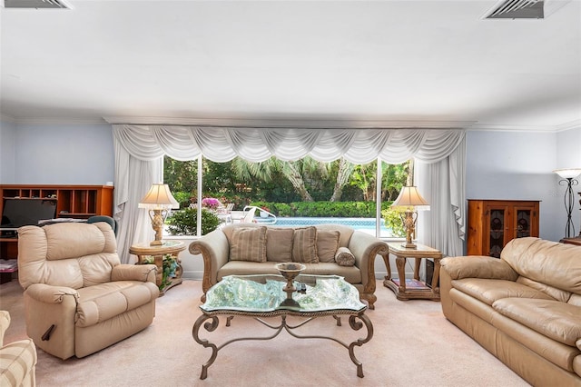 2110 Reaney Rd, Lakeland, FL 33803 - carpeted living room with plenty of natural light and ornamental molding