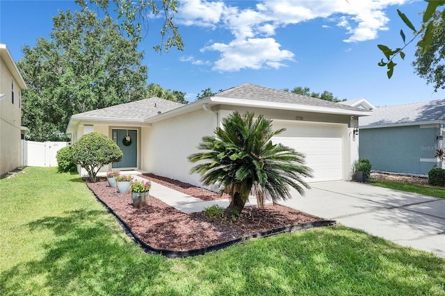 11728 Crest Creek Dr, Riverview, FL 33569 - ranch-style house featuring stucco siding, an attached garage, concrete driveway, and roof with shingles