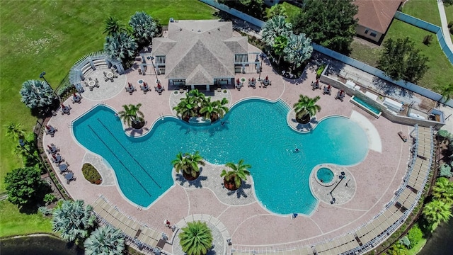 11728 Crest Creek Dr, Riverview, FL 33569 - drone / aerial view of a pool area
