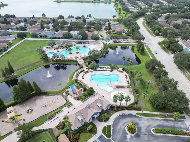 11728 Crest Creek Dr, Riverview, FL 33569 - aerial view of property's location with a pool area and a nearby body of water