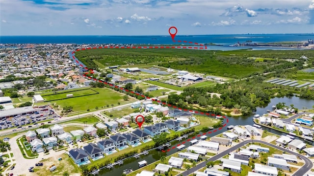 6532 Simone Shores Cir, Apollo Beach, FL 33572 - aerial perspective of suburban area featuring a nearby body of water