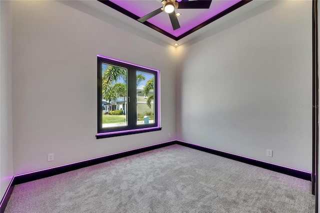 6532 Simone Shores Cir, Apollo Beach, FL 33572 - carpeted spare room featuring a ceiling fan and baseboards