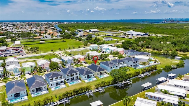 6532 Simone Shores Cir, Apollo Beach, FL 33572 - aerial perspective of suburban area with a nearby body of water
