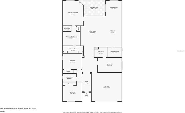 6532 Simone Shores Cir, Apollo Beach, FL 33572 - floor plan / room layout