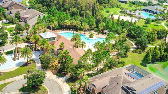 32825 Sand Creek Dr, Wesley Chapel, FL 33543 - drone / aerial view of a pool