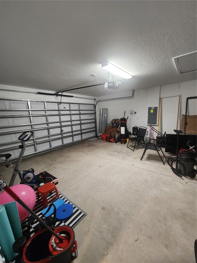 16725 Delia St, Wimauma, FL 33598 - garage with electric panel and a garage door opener