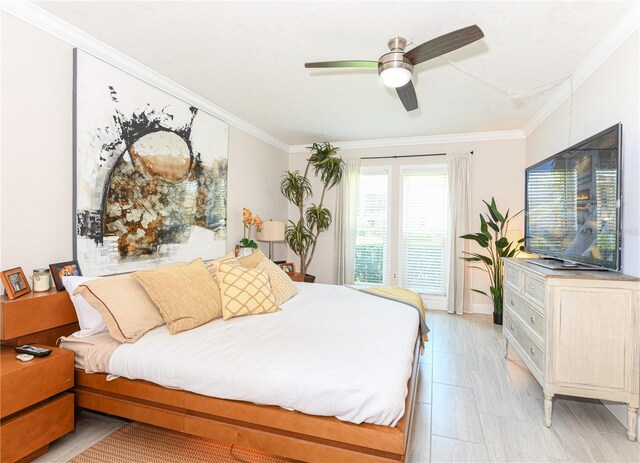 2335 Beneva Ter Unit 2254, Sarasota, FL 34232 - bedroom with crown molding and ceiling fan